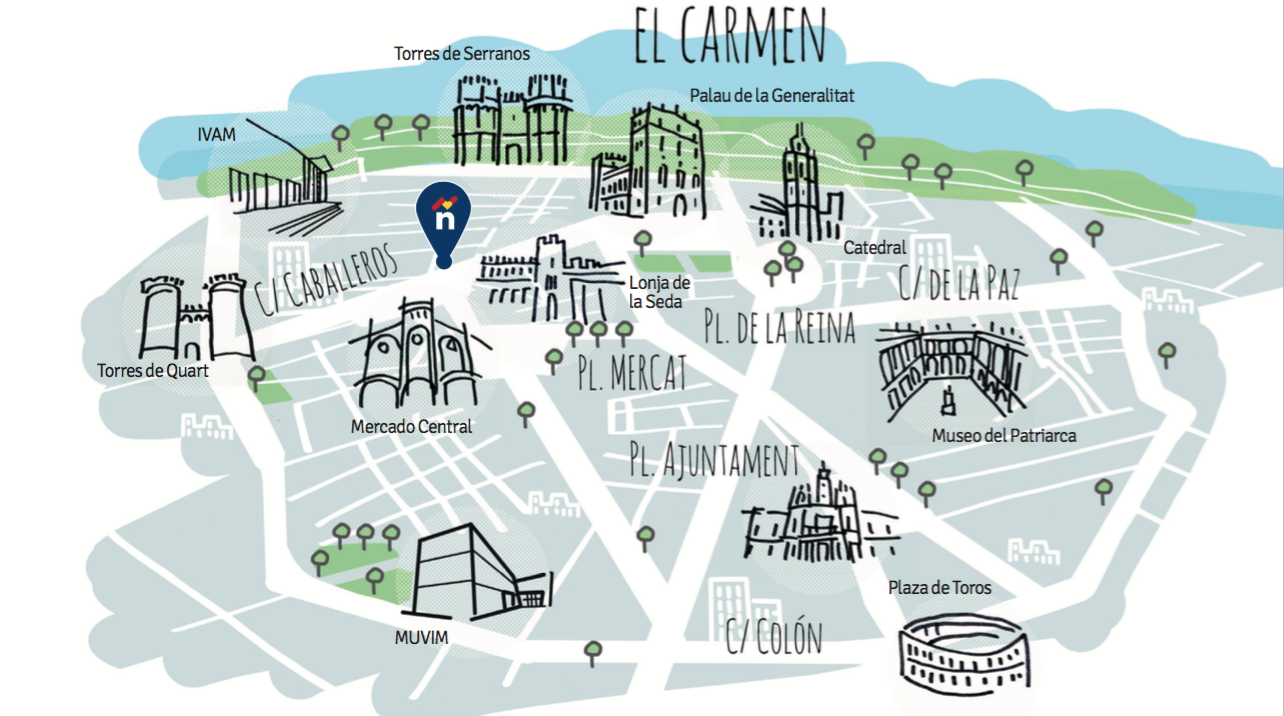 Map Valencia centre